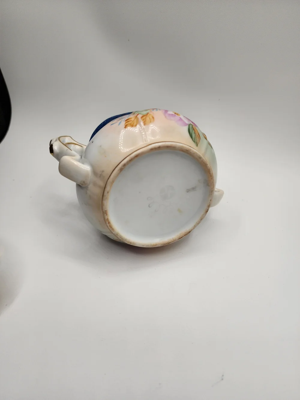 Vintage Porcelain Floral Sugar Bowl with Gold Accents Garden Scene English Tea